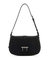 Black Leather Satchel Crossbody Bag