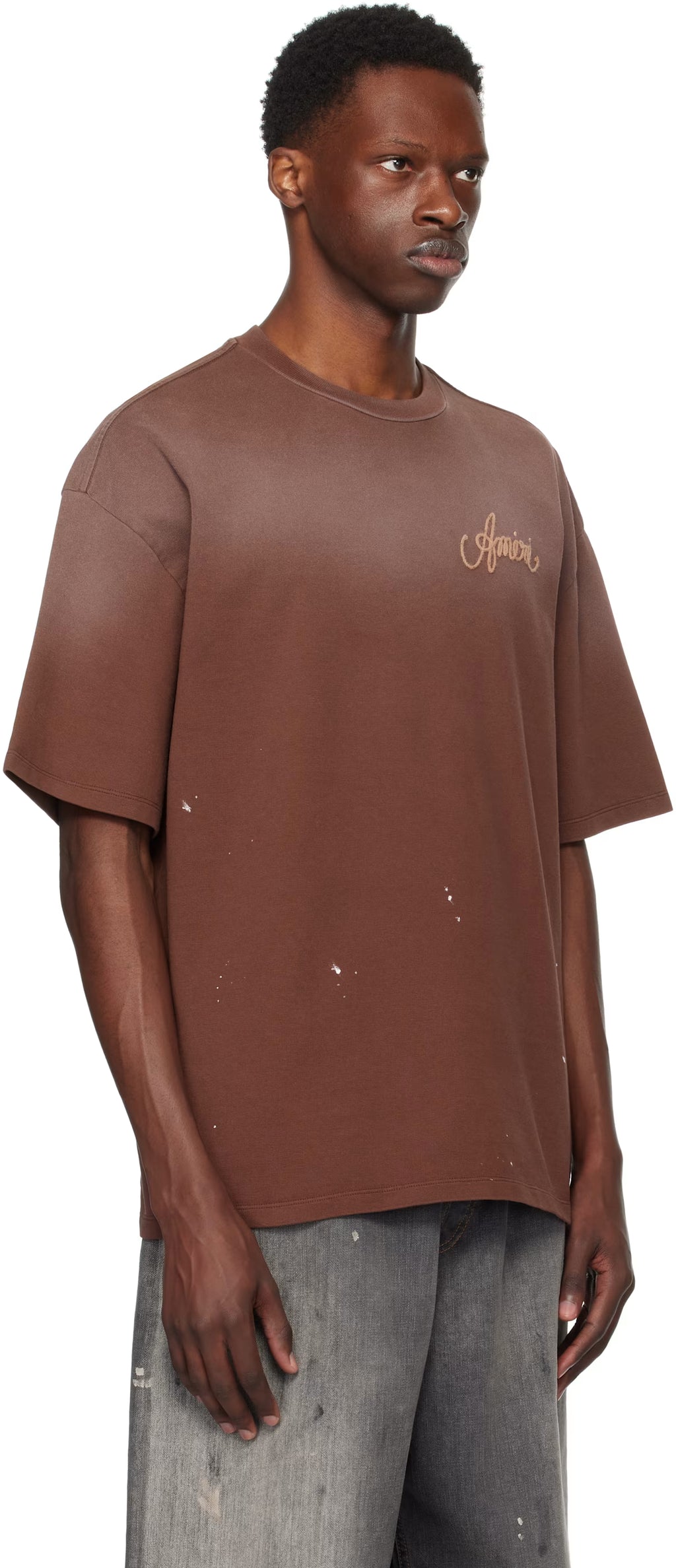 Brown 'AMIRI Design Studio' T-shirt