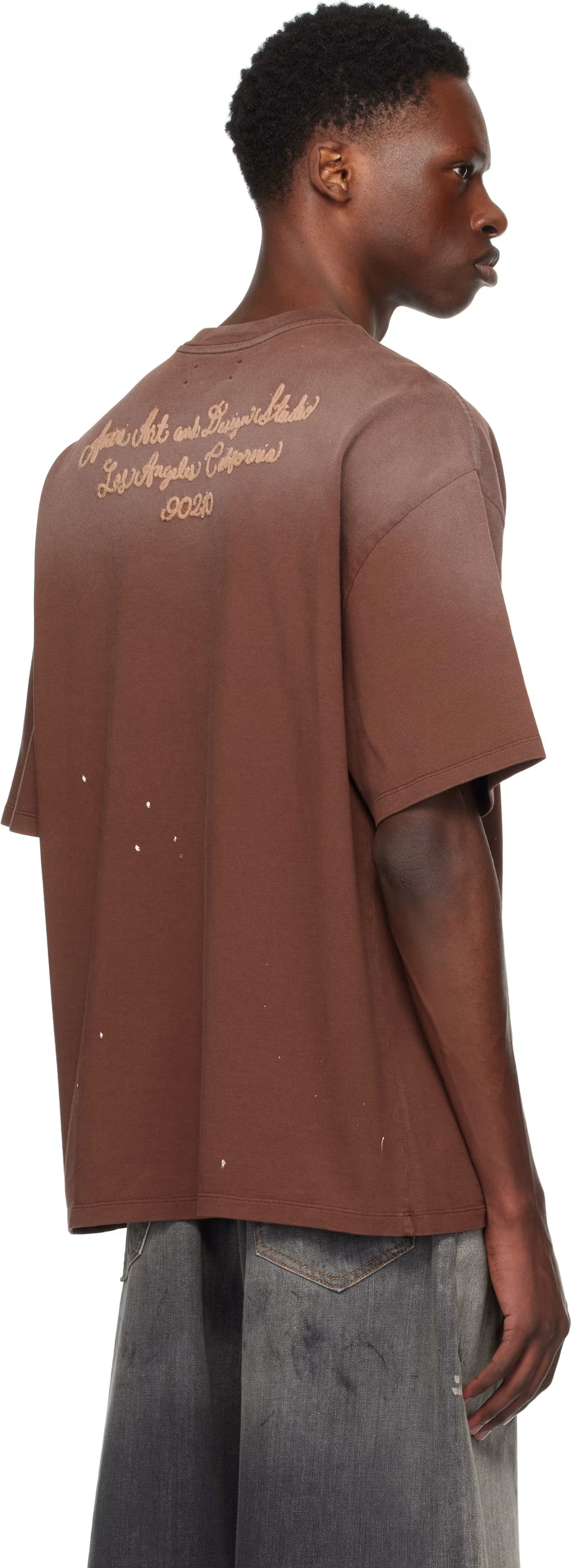 Brown 'AMIRI Design Studio' T-shirt