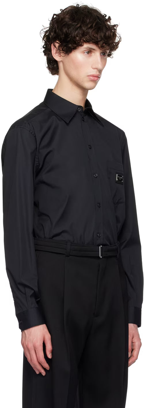 Dolce&Gabbana Black Logo Plaque Shirt