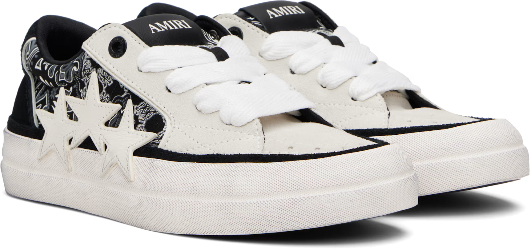 AMIRI Black & White Bandana Sunset Skate Sneakers