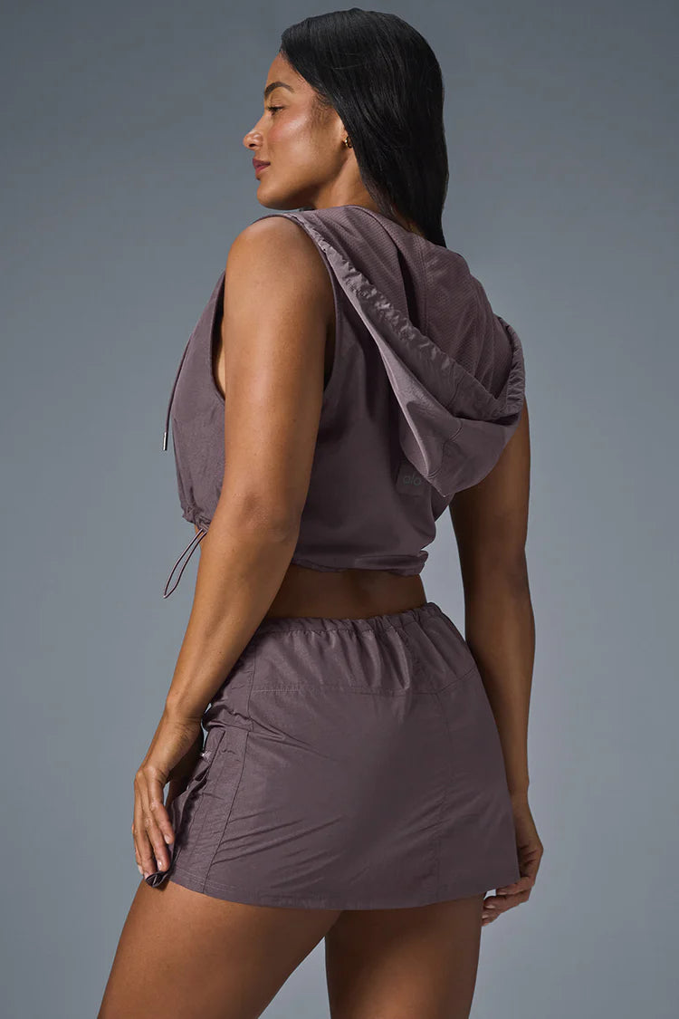 Crinkle Cropped Surplus Vest