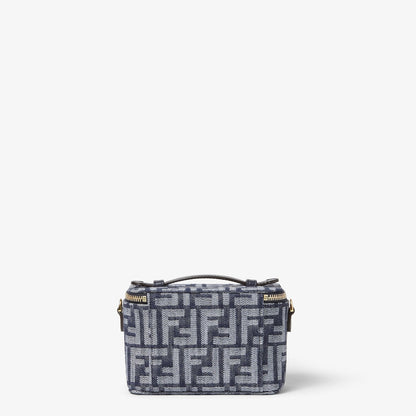 Fendi Vanity Dark blue denim-effect FF jacquard mini-bag