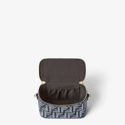 Fendi Vanity Dark blue denim-effect FF jacquard mini-bag