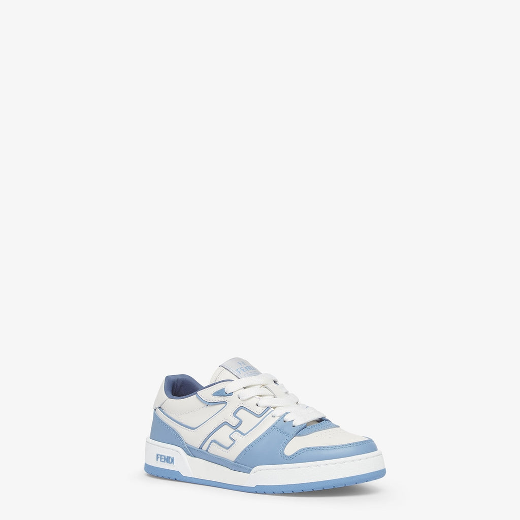 Fendi Match Light blue leather low-tops