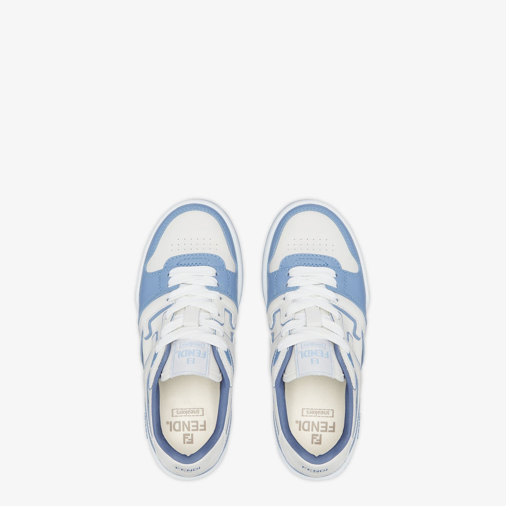 Fendi Match Light blue leather low-tops