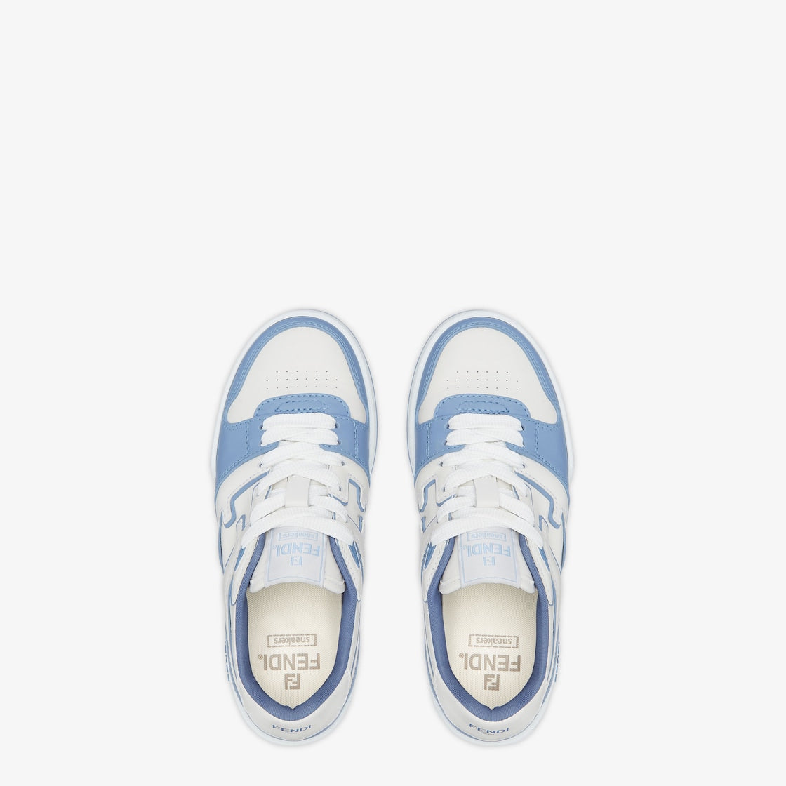 Fendi Match Light blue leather low-tops