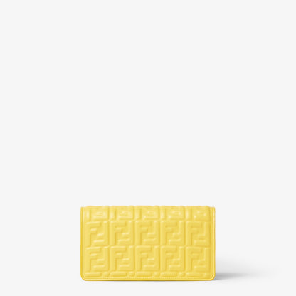 Broom yellow nappa leather wallet with FF motif