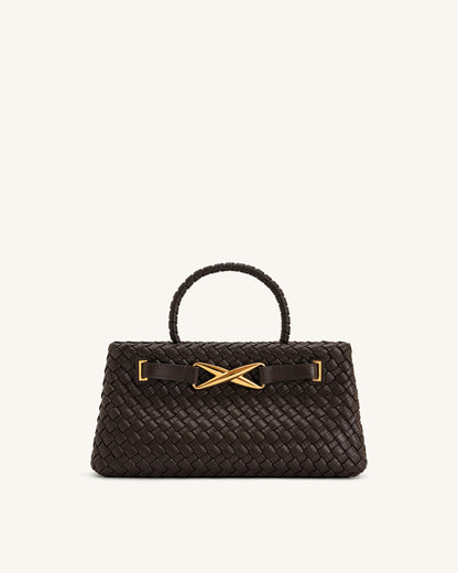 Elora Woven Tote Bag - Black
