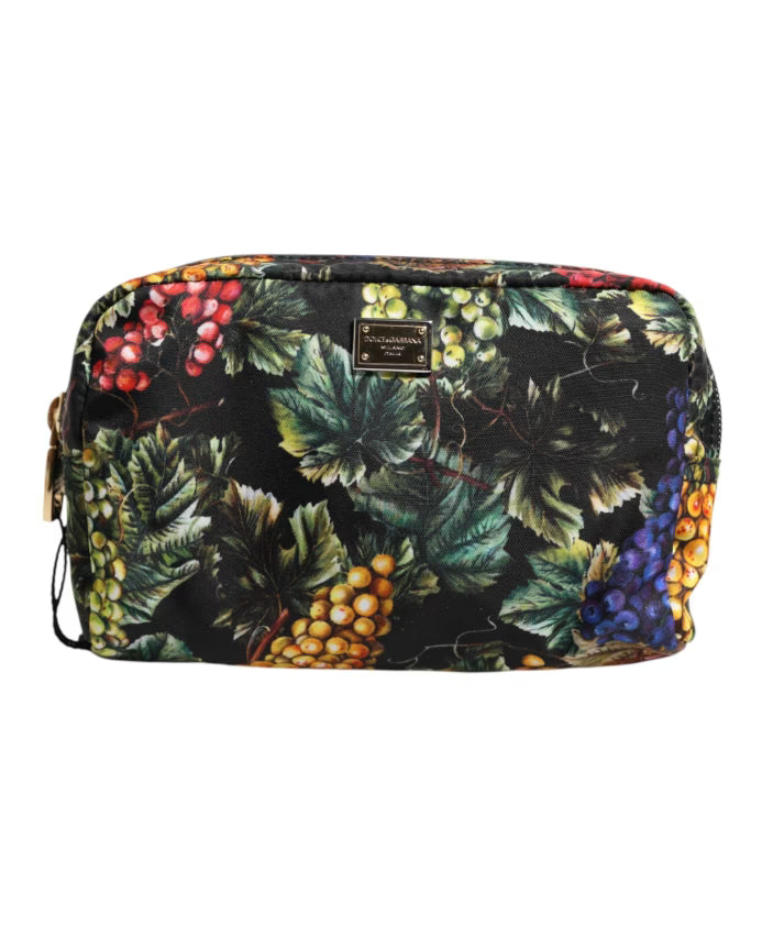 Multicolor Grape Print Clutch Bag