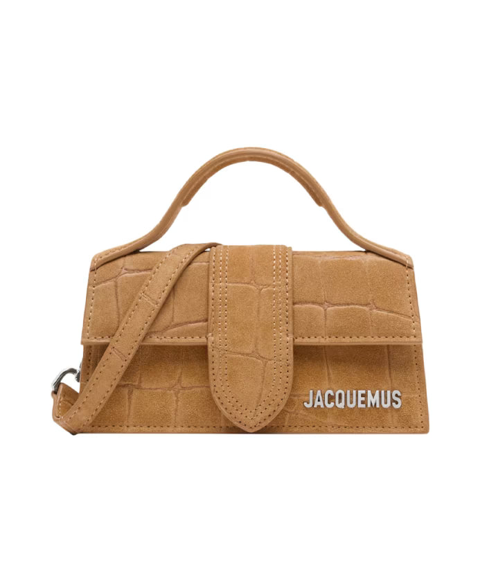 Camel-Coloured Crocodile Suede Bag