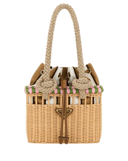 Natural Wicker Mini Bucket Bag