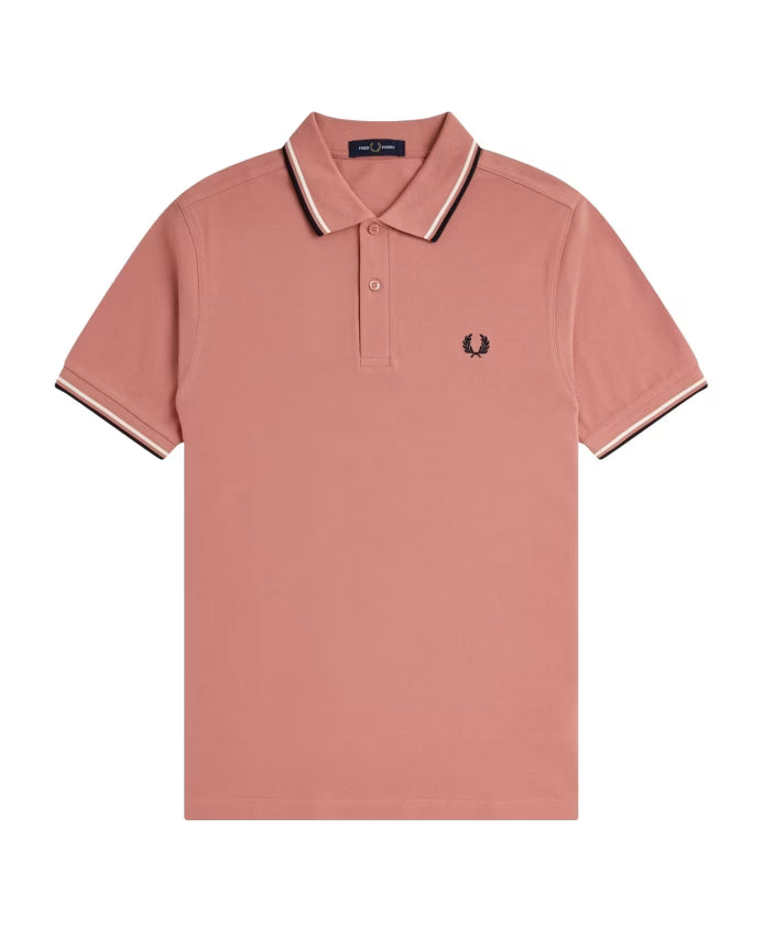 Fred Perry Twin Tipped Polo in Putty Pink