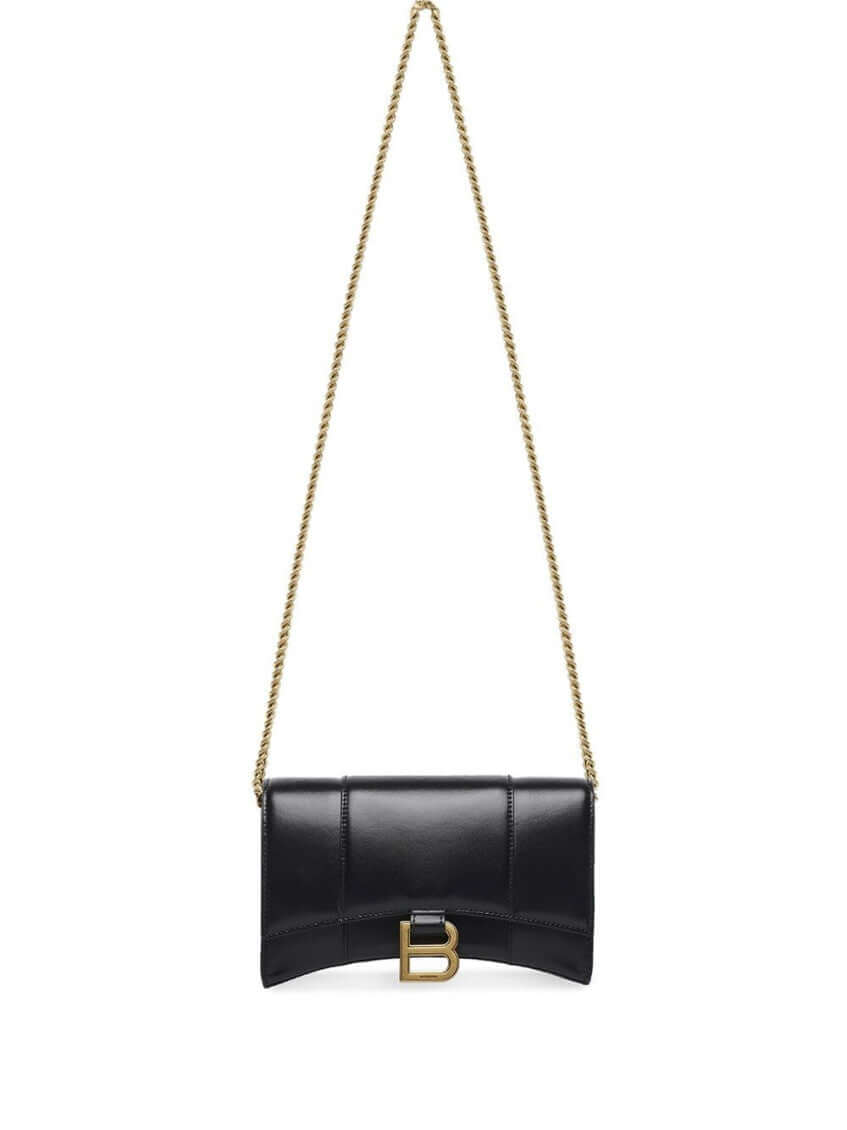 Balenciaga Black Hourglass Leather Crossbody Bag - Size: One Size Bags | Shop From The Mirage
