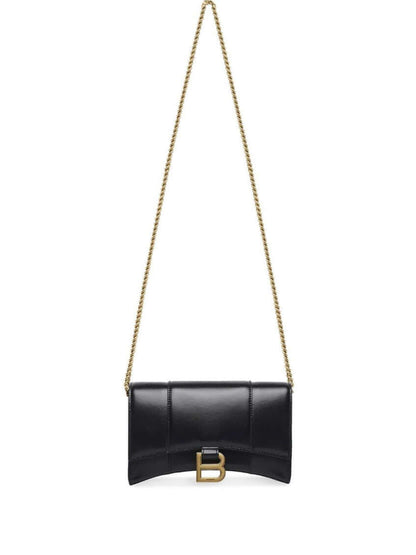 Balenciaga Black Hourglass Leather Crossbody Bag - Size: One Size Bags | Shop From The Mirage