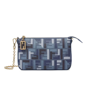 Blue Baguette Pouch with FF Motif