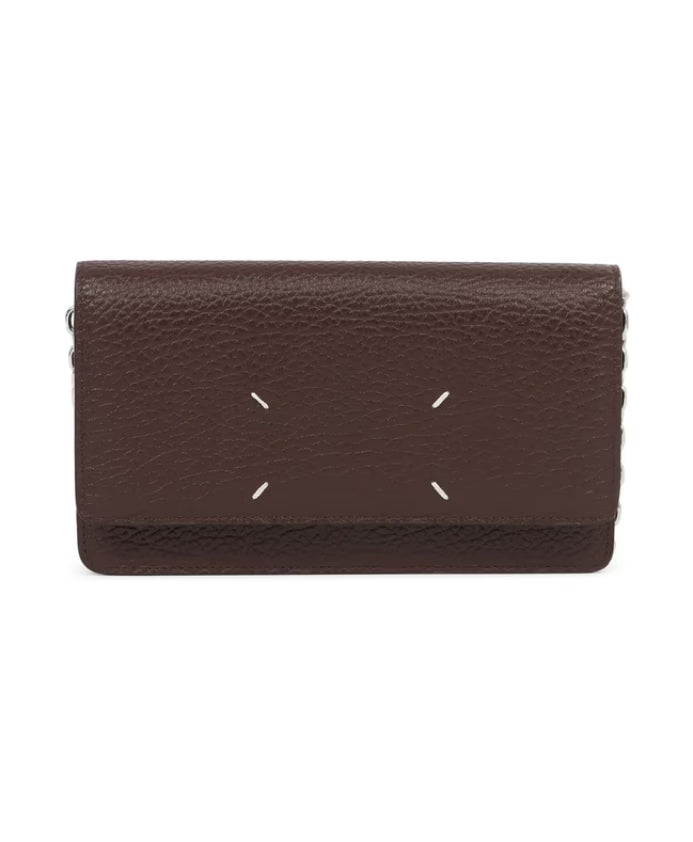 Brown Chain-Link Shoulder Wallet