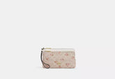 Double Zip Wallet With Signature Canvas With Floral Print