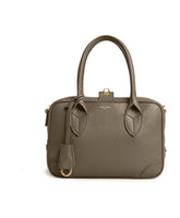 Leather Flap Bag with Twist Lock