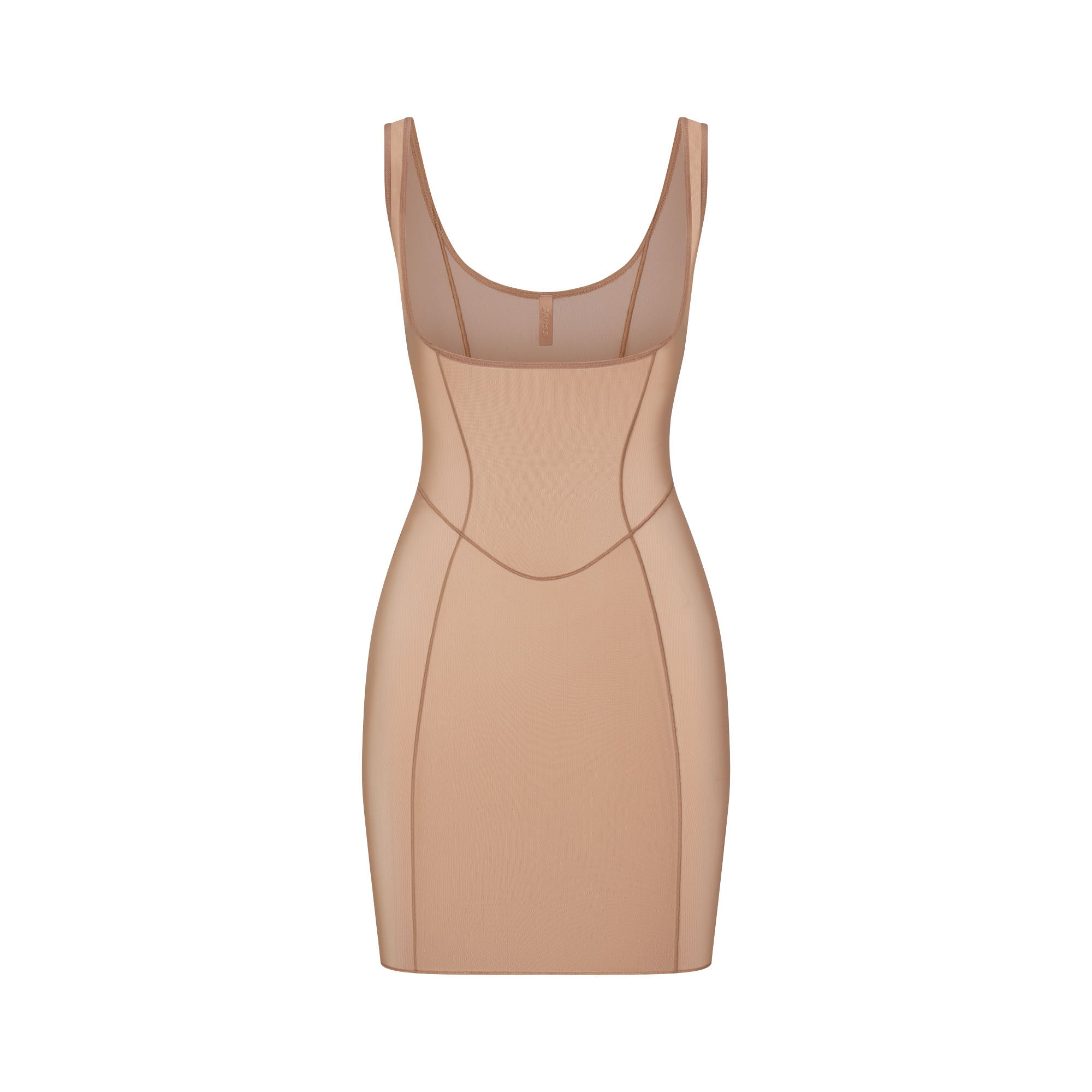 Power Mesh Shapewear Open Bust Slip Dress