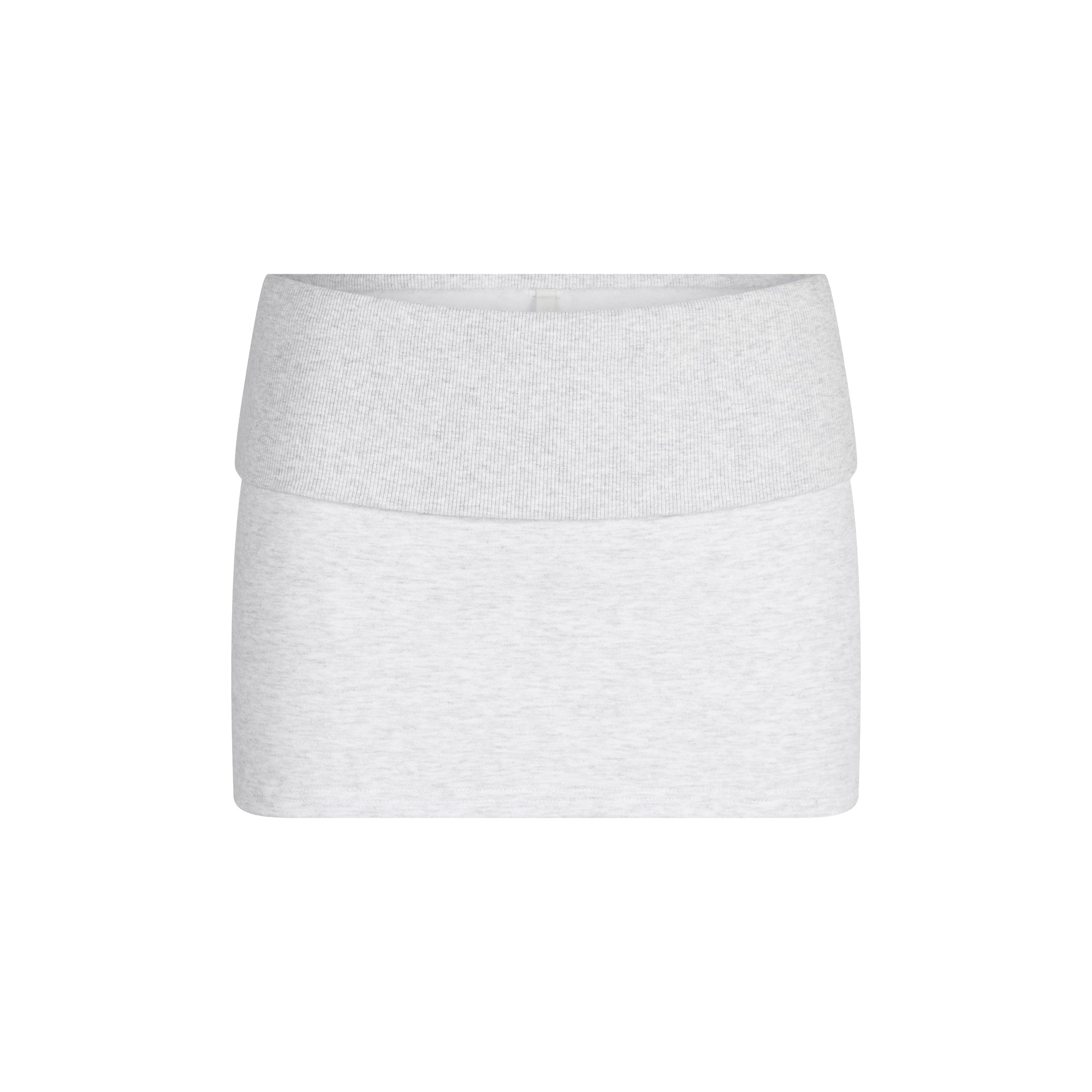 Cotton Fleece Foldover Mini Skirt