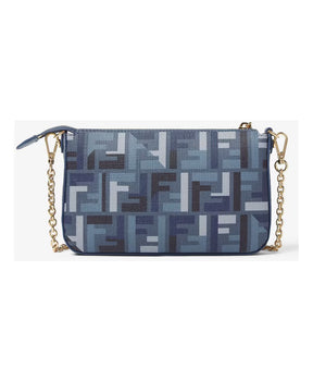 Blue Baguette Pouch with FF Motif