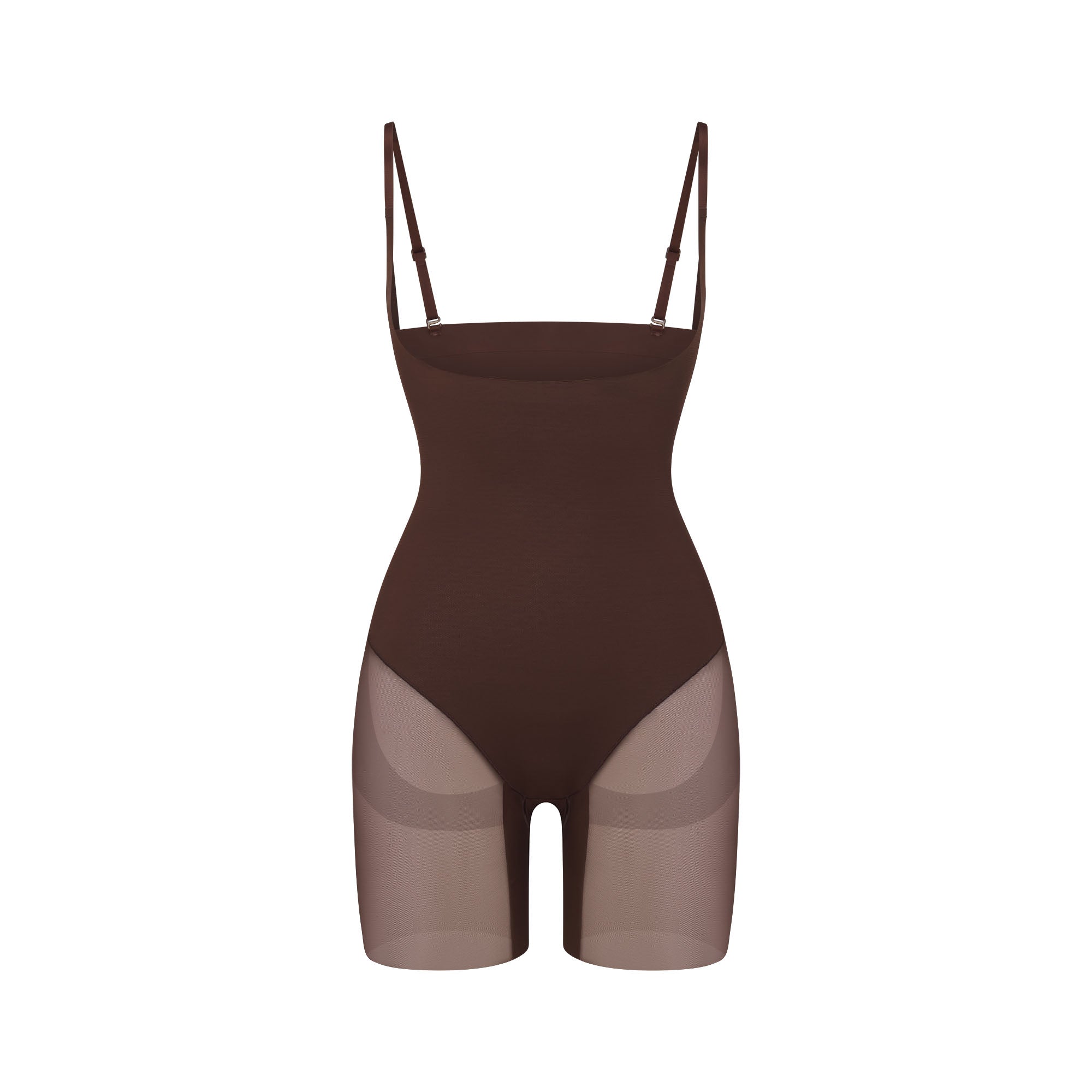 Power Mesh Shapewear Core Sculpt Open Bust Mid Thigh Bodysuit