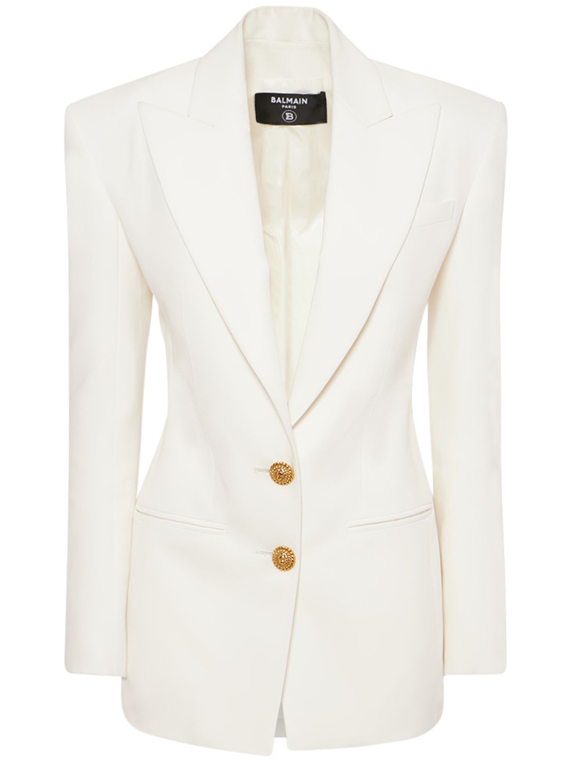 Balmain Single breast fitted crepe jacket