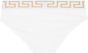 Versace Underwear White Greca Border Briefs