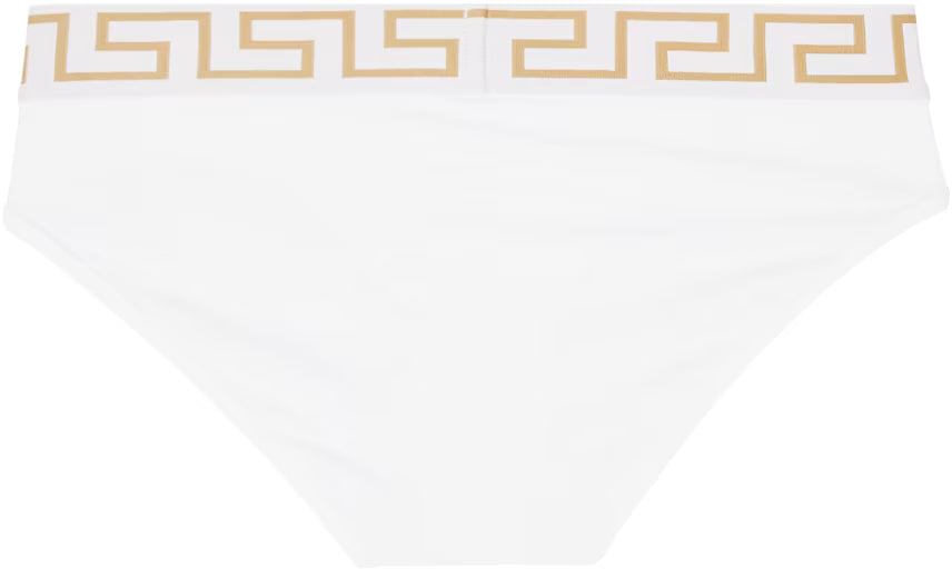 Versace Underwear White Greca Border Briefs