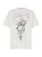 Givenchy White Crewneck T-Shirt with Maxi Logo Print on the Front in Cotton Man
