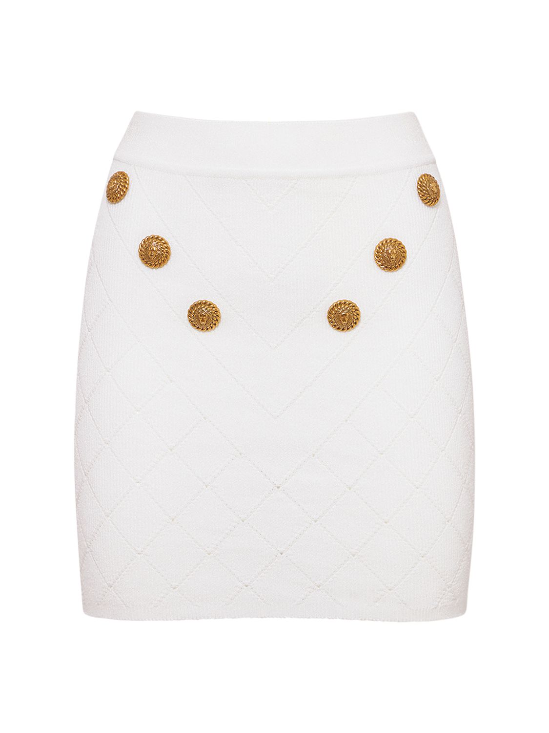 Balmain Knit mini skirt w/buttons