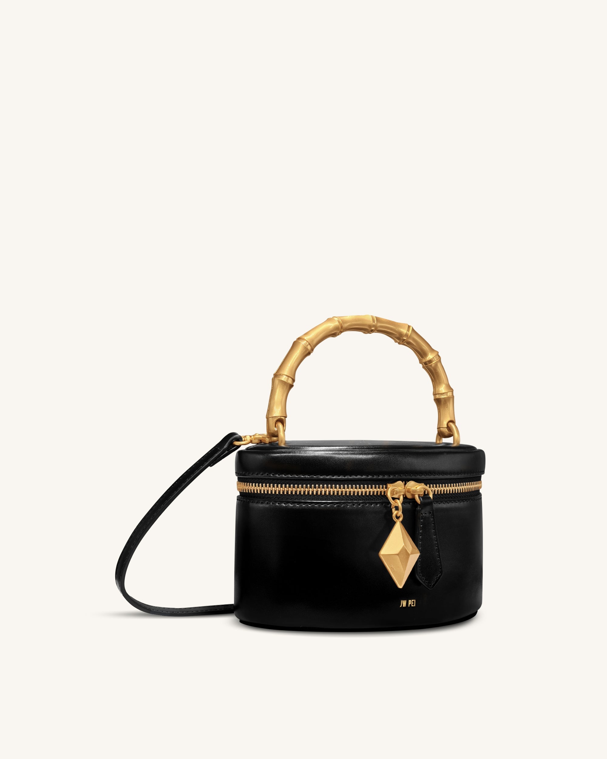 Natalie Metal Geometric Pendant Handle Bag - Burgundy