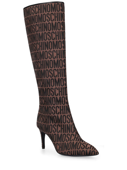 Moschino Moschino 75mm Logo jacquard tall boots - Size: UK 2 Boots | Shop From The Mirage