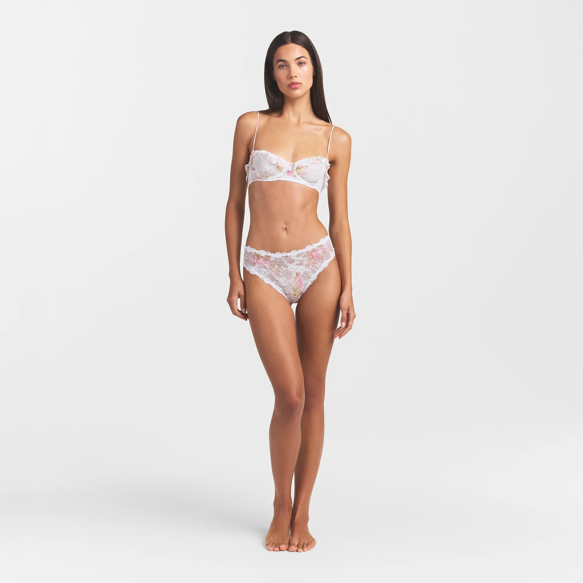 Stretch Lace Ruffle Unlined Bra