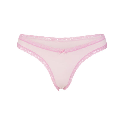 Lightweight Cotton Lace Thong