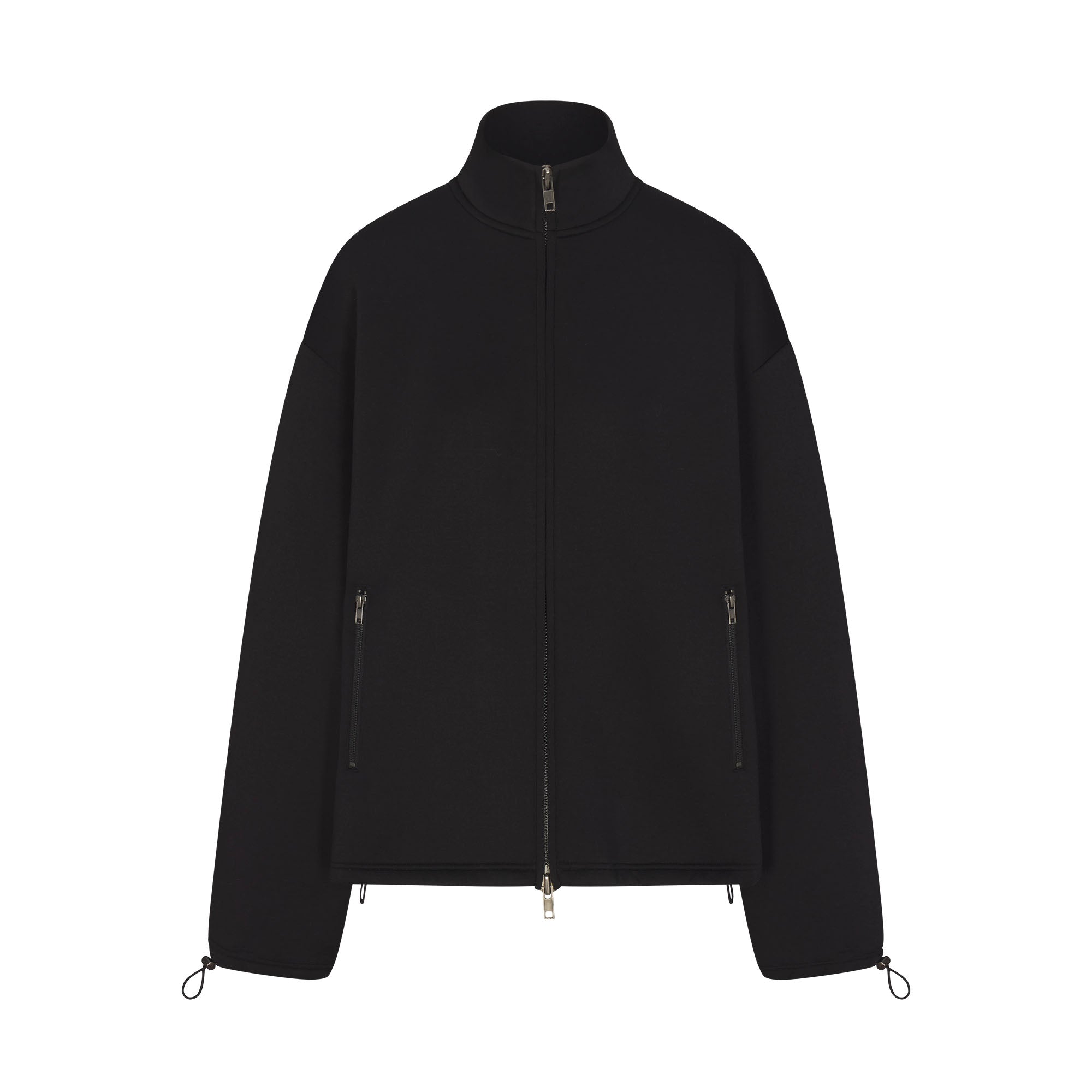 Neoprene Outerwear Oversized Mock Neck Jacket