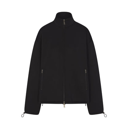 Neoprene Outerwear Oversized Mock Neck Jacket