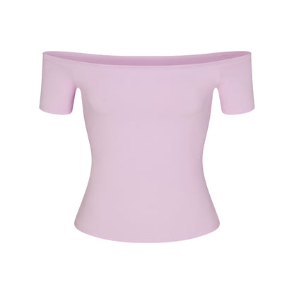 Cotton Jersey Off the Shoulder Top