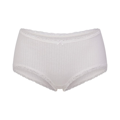 Lightweight Cotton Pointelle Lace Boy Short