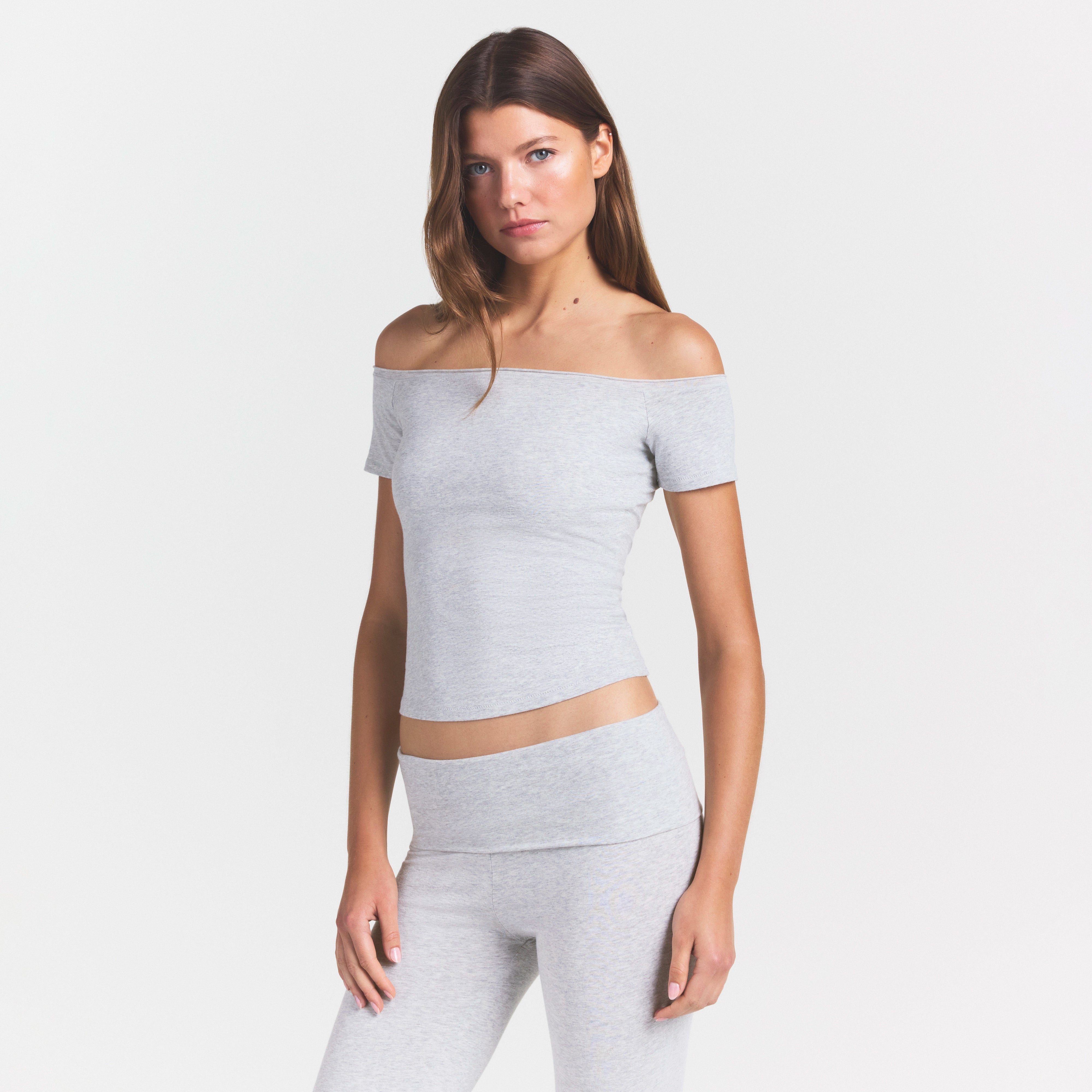 Cotton Jersey Off the Shoulder Top