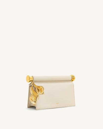 Holly Metal Pendant Embellished Clutch - Blue Denim