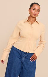 Shape Butter Yellow Cinched Waist Shirt