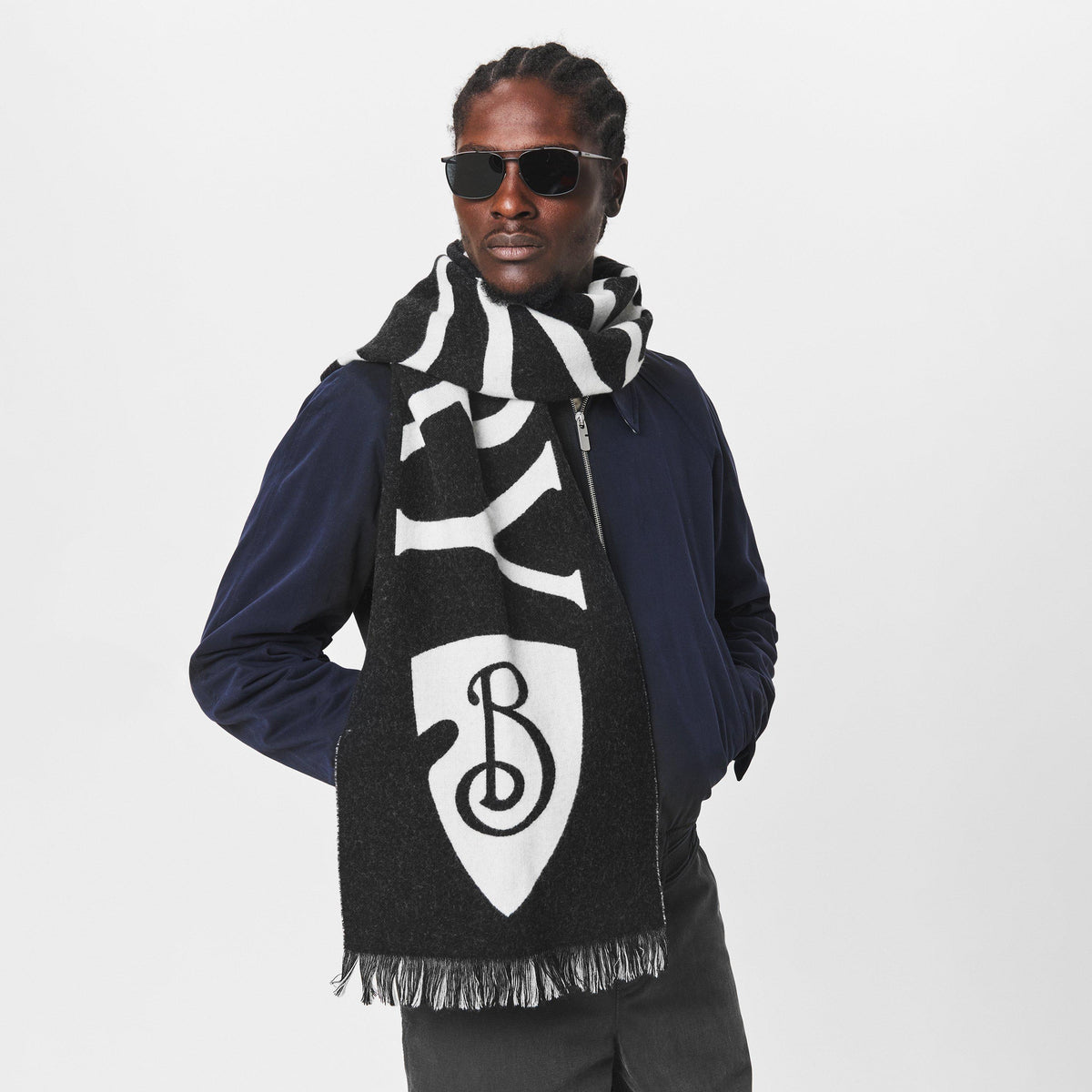Football Logo-Intarsia Scarf