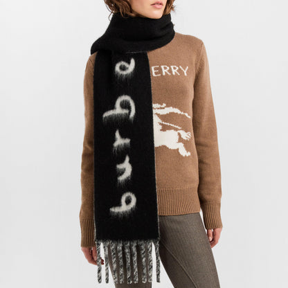 Burb Text Soft Knitted Scarf