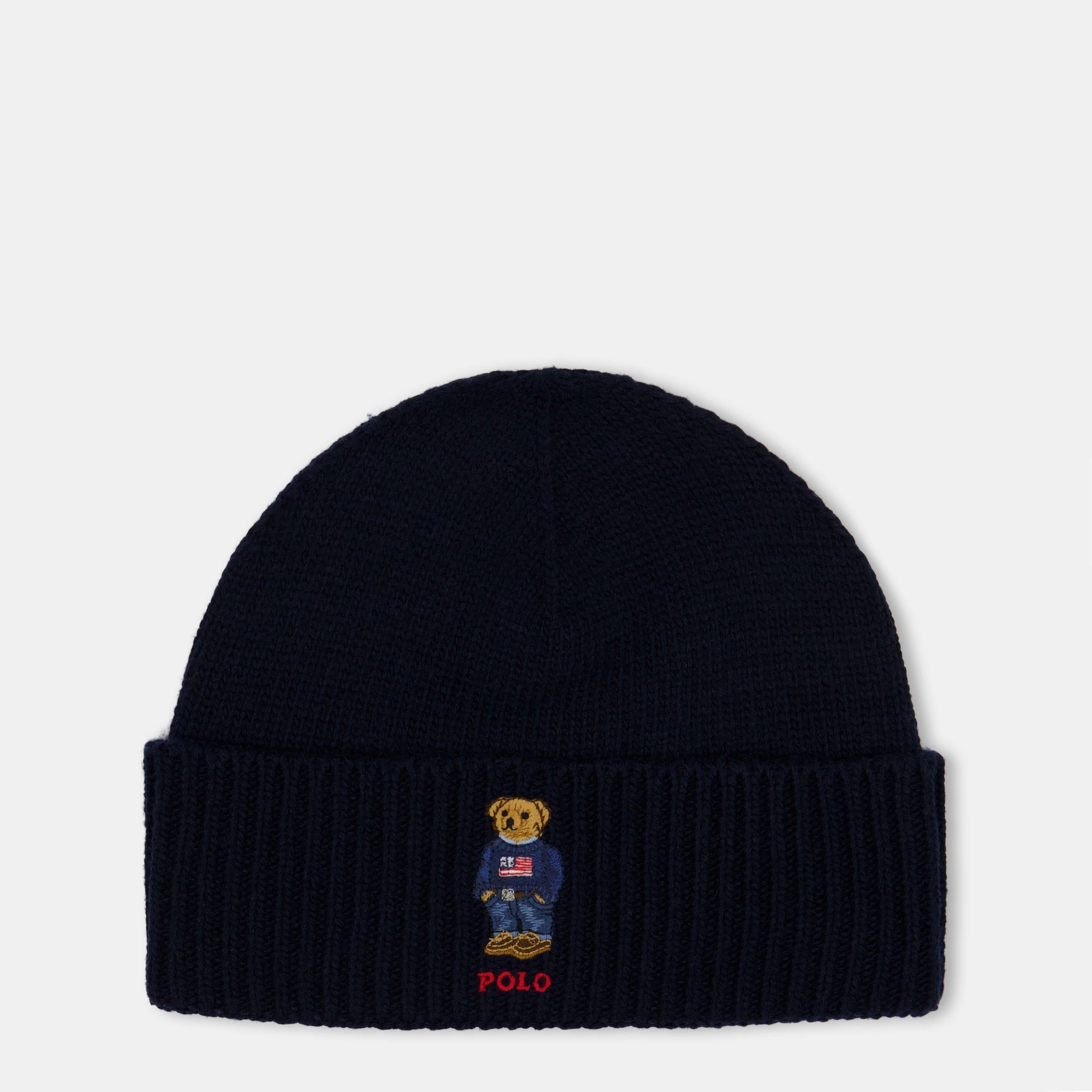 Wool Blend Bear Scarf and Beanie Gift Box Winter Set