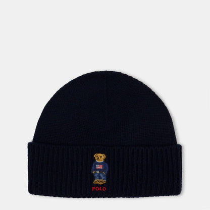 Wool Blend Bear Scarf and Beanie Gift Box Winter Set