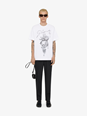 Givenchy White Crewneck T-Shirt with Maxi Logo Print on the Front in Cotton Man