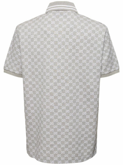 GUCCI Gg Jacquard Cotton Piquet Polo T-Shirt