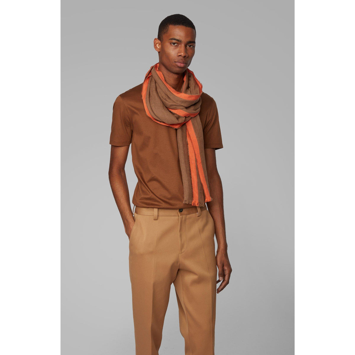 Men's Arlo Scarf, Soft Construction, Frayed Hems